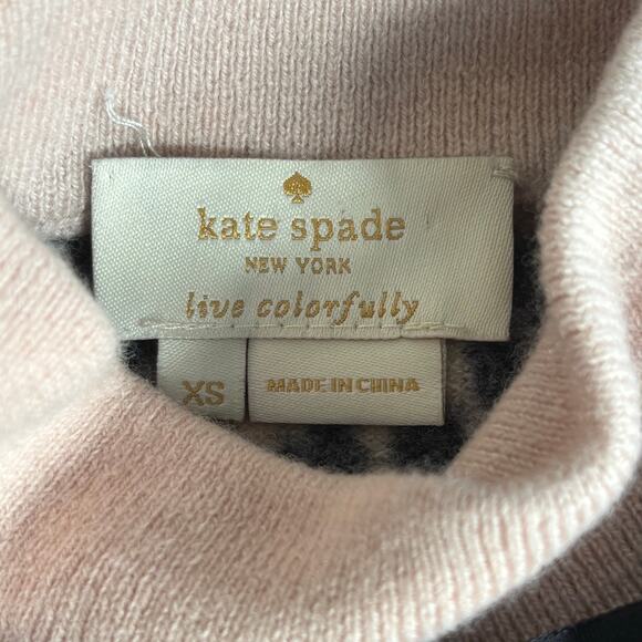 Kate Spade Leopard Bow Sweater XS Wool Short Sleeve Turtleneck Animal Print Top - Picture 6 of 9